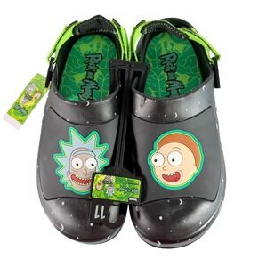 Rick and Morty Adult Swim Ground Up Men's Clogs M License Size 11 Black New